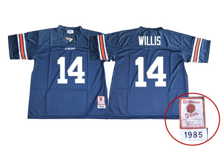 1985 Throwback Youth #14 Malik Willis Auburn Tigers College Football Jerseys Sale-Navy - Click Image to Close